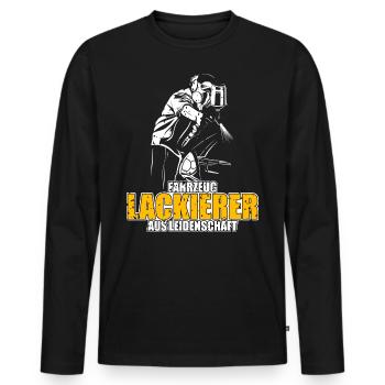 Cooles Fahrzeuglackierer aus Leidenschaft Motiv - Männer Premium Bio Langarmshirt - Schwarz - Vorne - Nico (187cm)