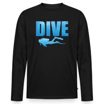 Diving - Men's Premium Organic Long Sleeve Shirt - black - Front - Nico (187cm)