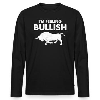 I'm feeling bullish - Men's Premium Organic Long Sleeve Shirt - black - Front - Nico (187cm)