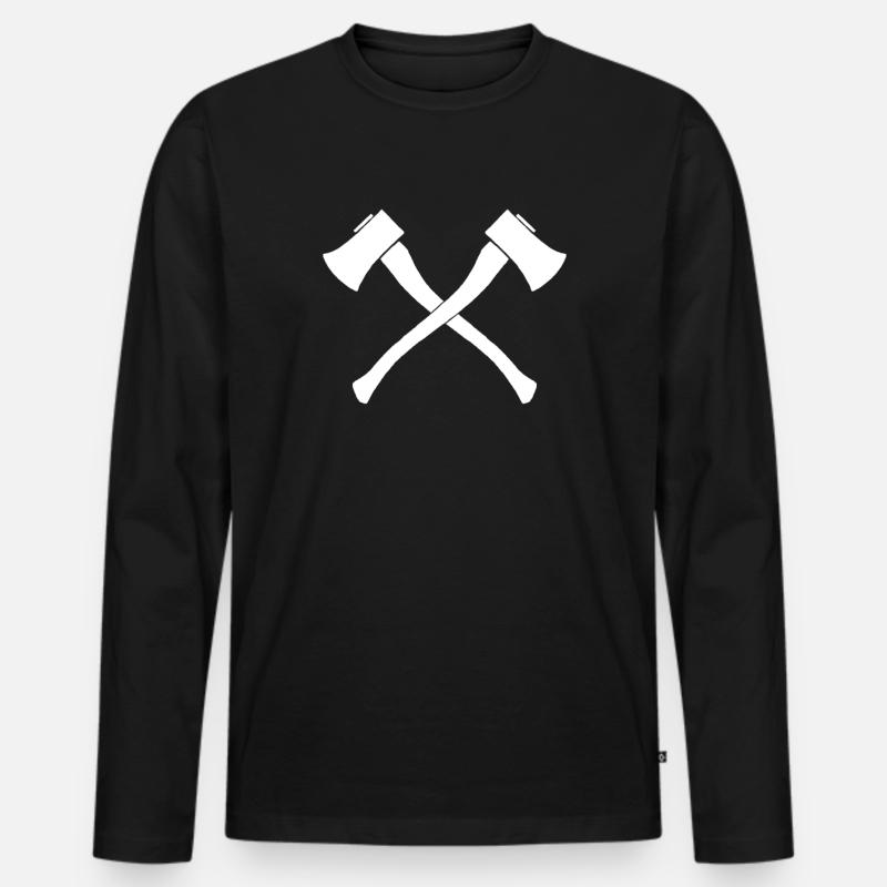 Äxte Holzfäller Axt - Männer Premium Bio Langarmshirt - Schwarz