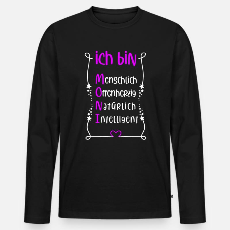 Für den besten Menschen - Ich bin Moni - Männer Premium Bio Langarmshirt - Schwarz