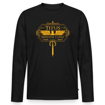 Römische Kaiser - - Männer Premium Bio Langarmshirt - Schwarz - Vorne - Nico (187cm)