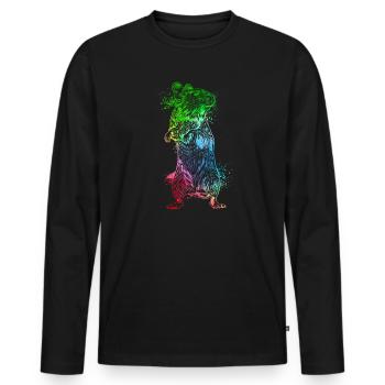 Farbenfroher Degu - Männer Premium Bio Langarmshirt - Schwarz - Vorne - Nico (187cm)