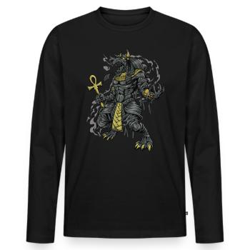 Ägyptischer Gott Anubis - Männer Premium Bio Langarmshirt - Schwarz - Vorne - Nico (187cm)