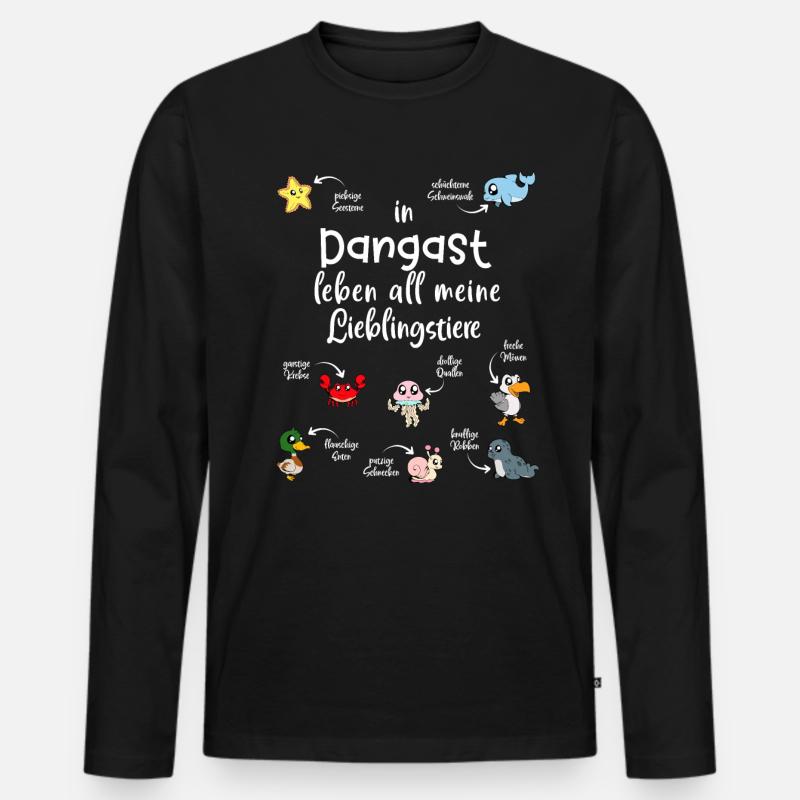 Meine Lieblingstiere in Dangast - Männer Premium Bio Langarmshirt - Schwarz