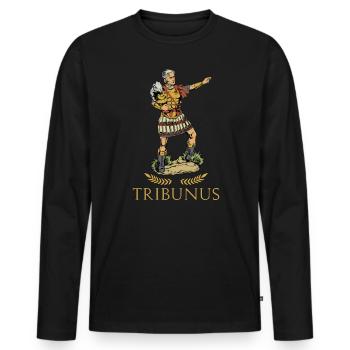 Römischer Offizier - Tribunus - Männer Premium Bio Langarmshirt - Schwarz - Vorne - Nico (187cm)