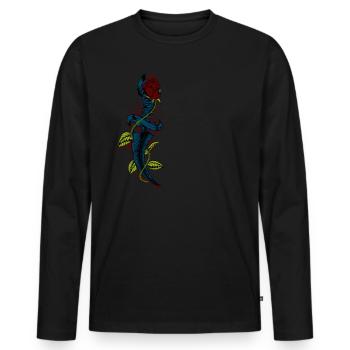 Vintage blutiger Dolch mit Rose - Männer Premium Bio Langarmshirt - Schwarz - Vorne - Nico (187cm)