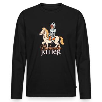 Knight Boy - Offspring Knight - Men's Premium Organic Long Sleeve Shirt - black - Front - Nico (187cm)