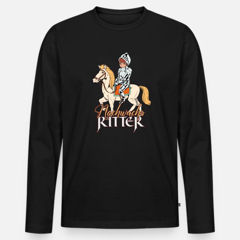 Ritter Junge - Nachwuchs Ritter - Männer Premium Bio Langarmshirt - Schwarz