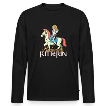 Knight Girl - Offspring Knight - Men's Premium Organic Long Sleeve Shirt - black - Front - Nico (187cm)