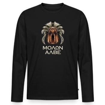 Corinthian Helmet - Molon Labe - Men's Premium Organic Long Sleeve Shirt - black - Front - Nico (187cm)
