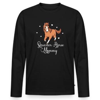 Horse lovers - Quarter Horse Mommy - Men's Premium Organic Long Sleeve Shirt - black - Front - Nico (187cm)
