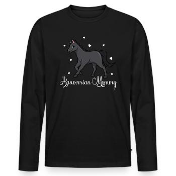 Horse lovers - Hanoverian Mommy - Men's Premium Organic Long Sleeve Shirt - black - Front - Nico (187cm)