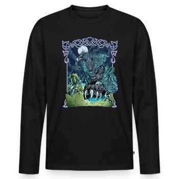 Fenrir in Asgard - Fenris Wolf - Men's Premium Organic Long Sleeve Shirt - black - Front - Nico (187cm)