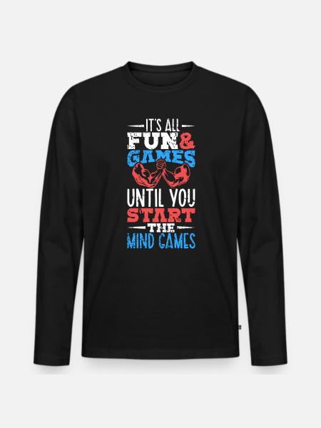 Mind Games - Arm wrestling - Men's Premium Organic Long Sleeve Shirt - black
