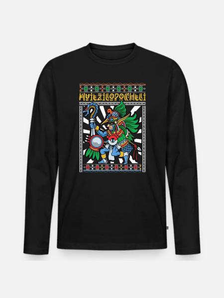 Aztec God of War - Huitzilopochtli - Men's Premium Organic Long Sleeve Shirt - black