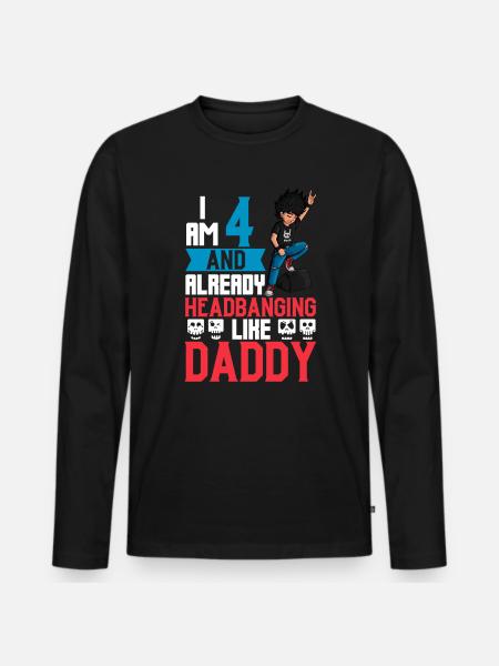 I'm 4 - Young Rocker - Men's Premium Organic Long Sleeve Shirt - black