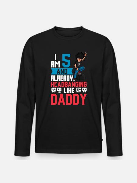 I'm 5 - Young Rocker - Men's Premium Organic Long Sleeve Shirt - black