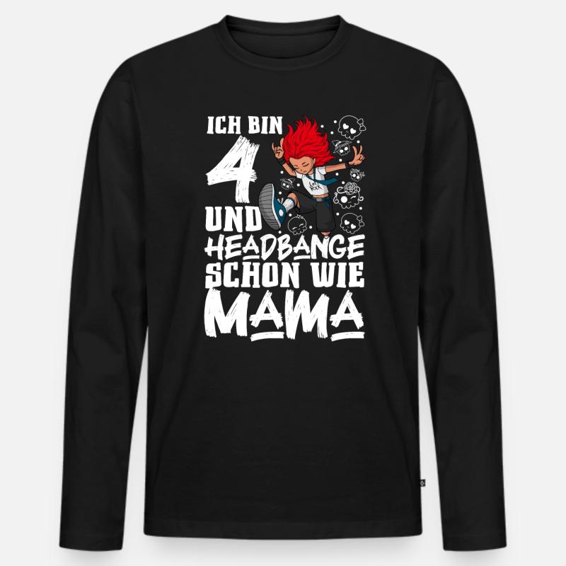 Ich bin 4 - Mädchen Rocker - Männer Premium Bio Langarmshirt - Schwarz