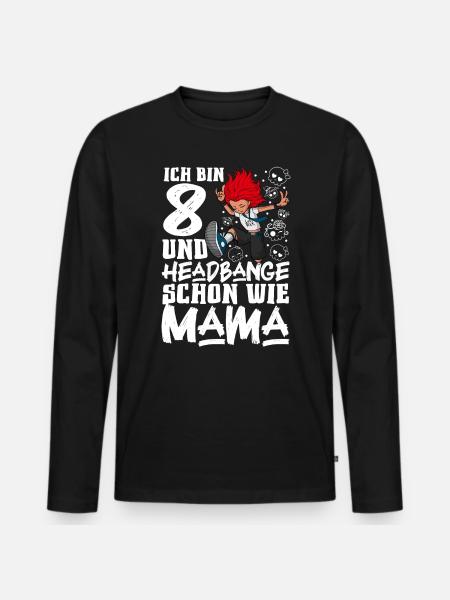 I'm 8 - Girl Rocker - Men's Premium Organic Long Sleeve Shirt - black