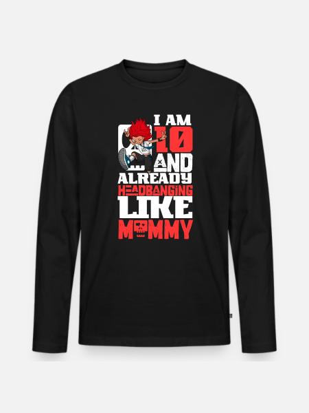 I'm 10 - Girl Rocker - Men's Premium Organic Long Sleeve Shirt - black