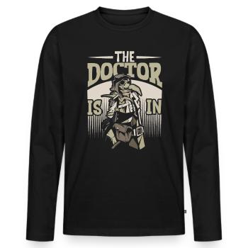 The Doctor is here - Plague Doctor - Men's Premium Organic Long Sleeve Shirt - black - Front - Nico (187cm)