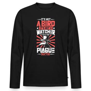 It's not a bird - Plague Doctor - Men's Premium Organic Long Sleeve Shirt - black - Front - Nico (187cm)