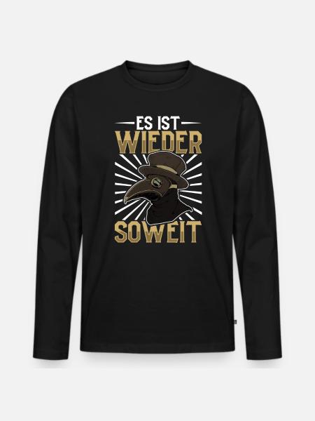 Es ist wieder soweit - Pestdoktor - Männer Premium Bio Langarmshirt - Schwarz