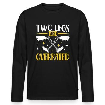 Qui a besoin de deux jambes - prothèse de jambe - T-shirt manches longues Premium bio Homme - noir - Devant - Nico (187cm)