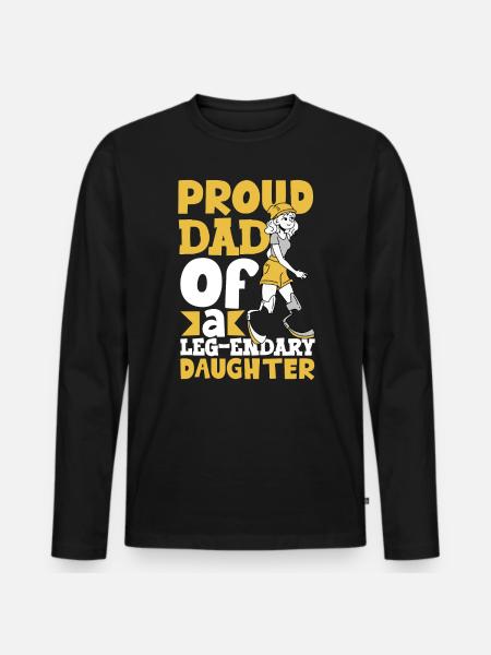 Proud father - prosthetic leg - Men's Premium Organic Long Sleeve Shirt - black