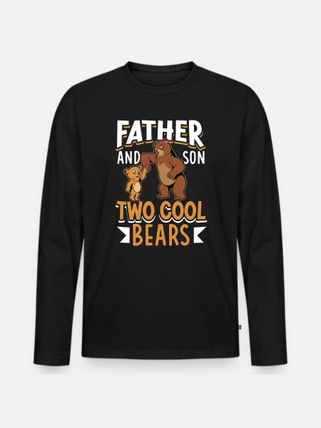 Cool Bears - Father and Son - Men's Premium Organic Long Sleeve Shirt - black
