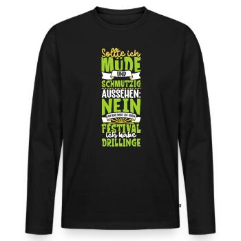 Müde und schmutzig - Drillinge - Männer Premium Bio Langarmshirt - Schwarz - Vorne - Nico (187cm)