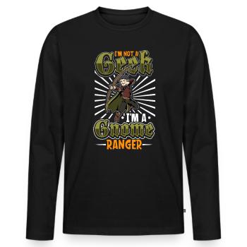 No geek - D20 RPG Character - Ranger - Men's Premium Organic Long Sleeve Shirt - black - Front - Nico (187cm)