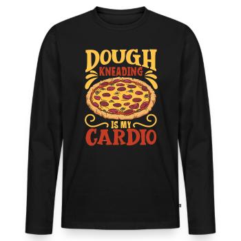 Teig kneten ist mein Sport - Pizzabäcker - Männer Premium Bio Langarmshirt - Schwarz - Vorne - Nico (187cm)