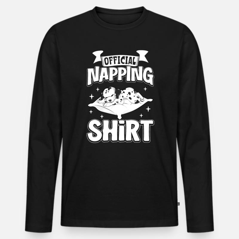 Offizielles Schlafshirt Dalmatiner - Männer Premium Bio Langarmshirt - Schwarz