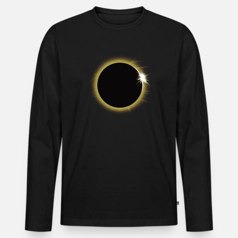 Solar eclipse - Men's Premium Organic Long Sleeve Shirt - black