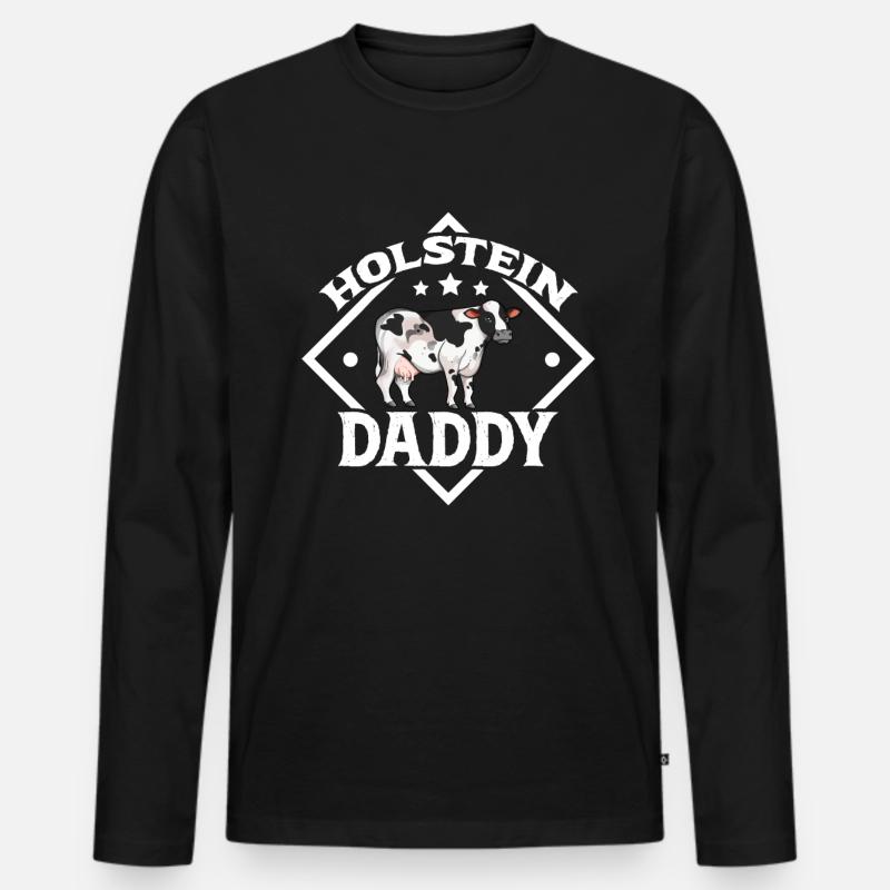 Holstein Daddy - Holstein Beef - Men's Premium Organic Long Sleeve Shirt - black