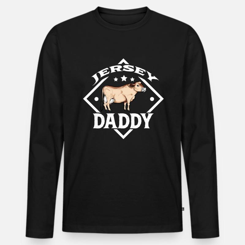 Jersey Daddy - Jersey Beef - Men's Premium Organic Long Sleeve Shirt - black