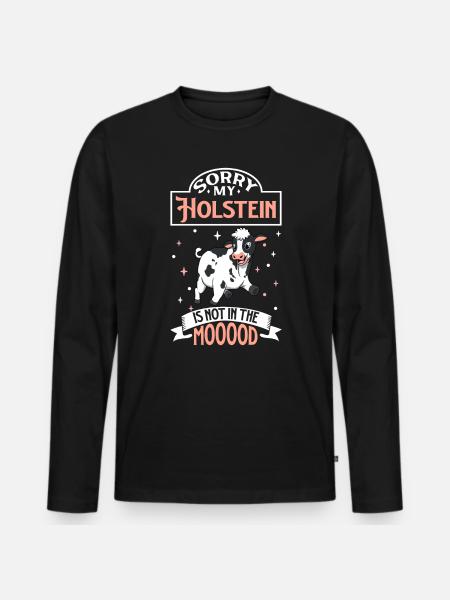 Pas d’humeur - Holstein - T-shirt manches longues Premium bio Homme - noir