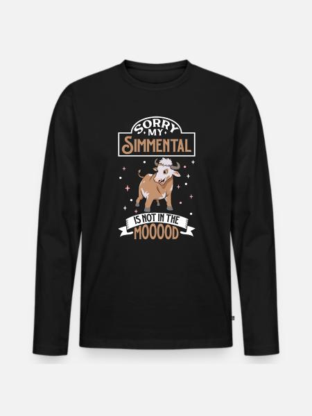 Pas d’humeur - Simmental - T-shirt manches longues Premium bio Homme - noir