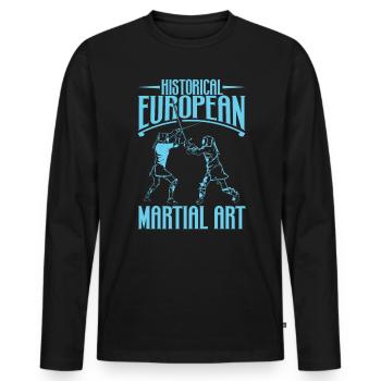 Sword fighting - HEMA - Men's Premium Organic Long Sleeve Shirt - black - Front - Nico (187cm)