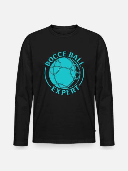 Experte Balle - Boccia - T-shirt manches longues Premium bio Homme - noir