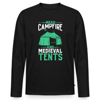 Mead campfires and medieval tents - Men's Premium Organic Long Sleeve Shirt - black - Front - Nico (187cm)