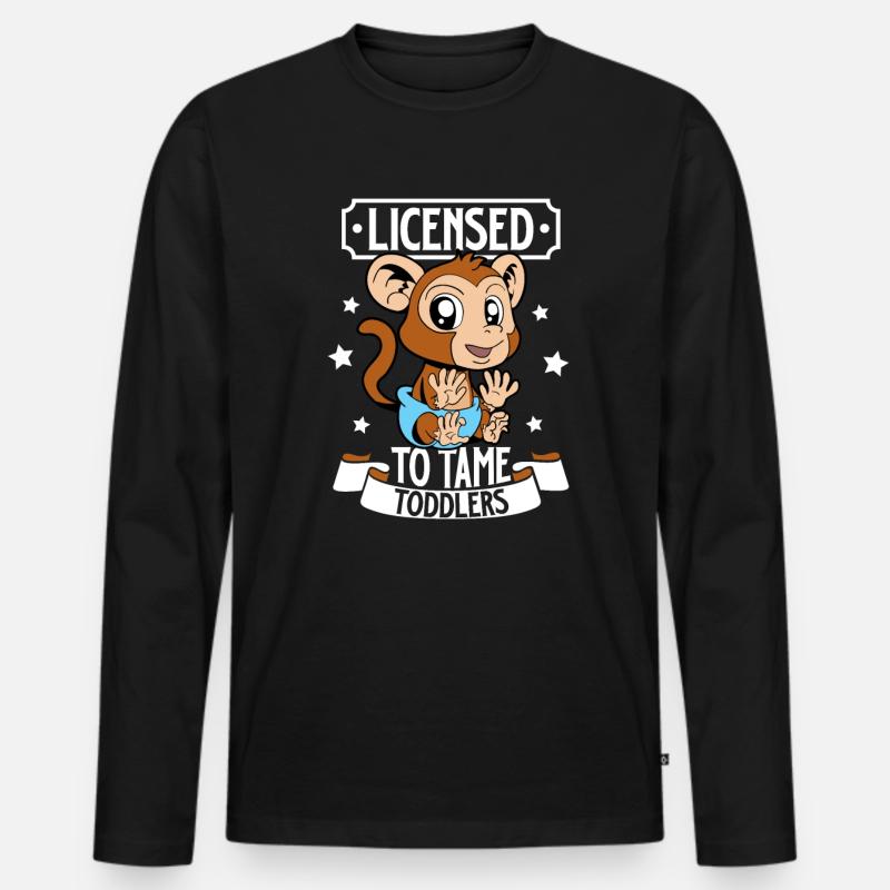 Kleinkind Zähmer - Babysitter - Männer Premium Bio Langarmshirt - Schwarz