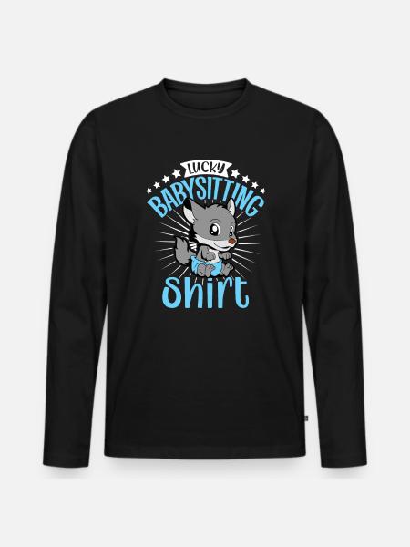Lucky Babysitting - Men's Premium Organic Long Sleeve Shirt - black