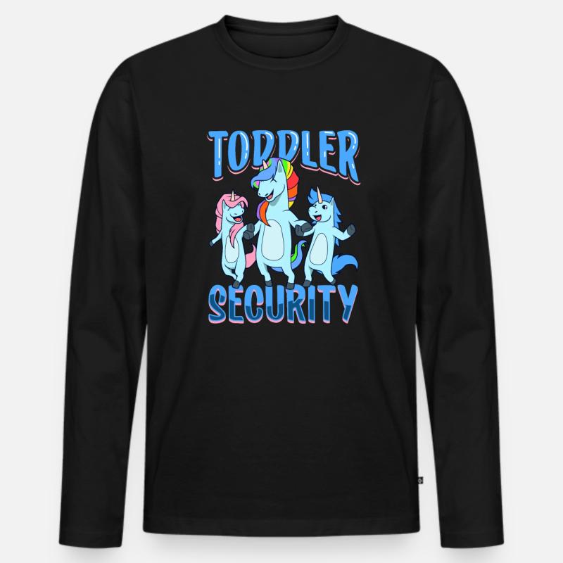 Kleinkind Security - Babysitter - Männer Premium Bio Langarmshirt - Schwarz