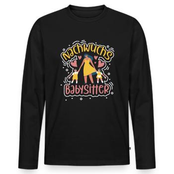 Nachwuchs Babysitter - Männer Premium Bio Langarmshirt - Schwarz - Vorne - Nico (187cm)