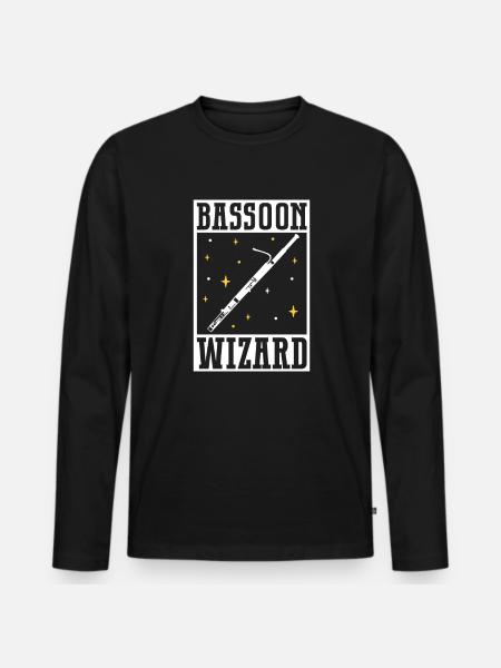 Bassoon Wizard - Men's Premium Organic Long Sleeve Shirt - black