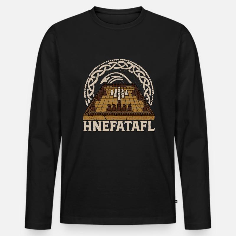 Historisches Brettspiel Hnefatafl - Männer Premium Bio Langarmshirt - Schwarz