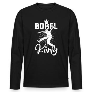 Boßel König - Boßeln - Männer Premium Bio Langarmshirt - Schwarz - Vorne - Nico (187cm)